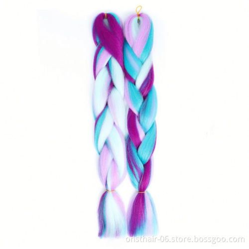 MYZYR Long Ombre Jumbo Synthetic Braiding Hair Braid K anek alon Hair Extensions Rainbow Pink Blonde Purple Crochet Braid MUMUPI